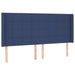 Tăblie de pat cu aripioare, albastru, 183x16x118/128 cm, textil - WALTI WALTI
