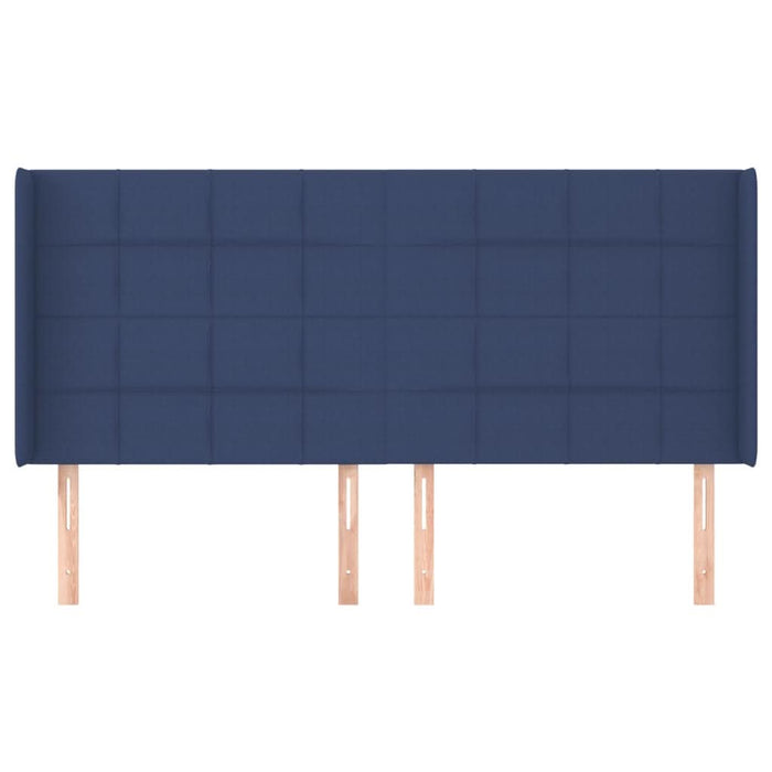 Tăblie de pat cu aripioare, albastru, 183x16x118/128 cm, textil - WALTI WALTI