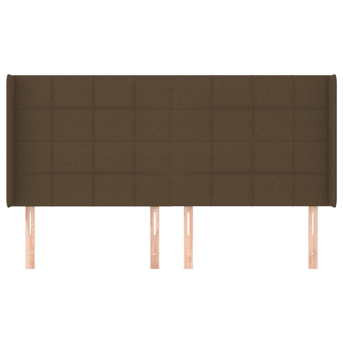 Tăblie de pat cu aripioare maro închis 203x16x118/128 cm textil - WALTI WALTI