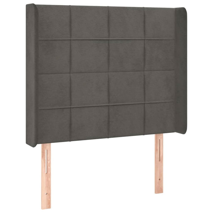 Tăblie de pat cu aripioare gri închis 83x16x118/128 cm catifea - WALTI WALTI