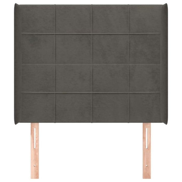 Tăblie de pat cu aripioare gri închis 83x16x118/128 cm catifea - WALTI WALTI