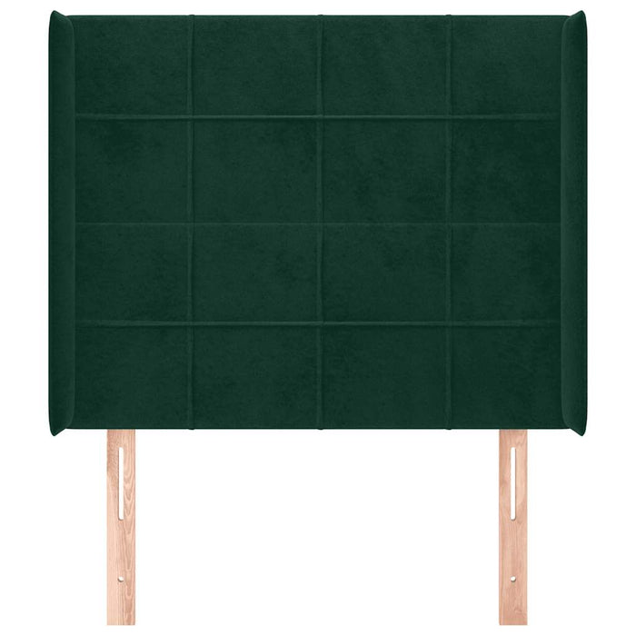 Tăblie pat cu aripioare verde închis 93x16x118/128 cm catifea - WALTI WALTI