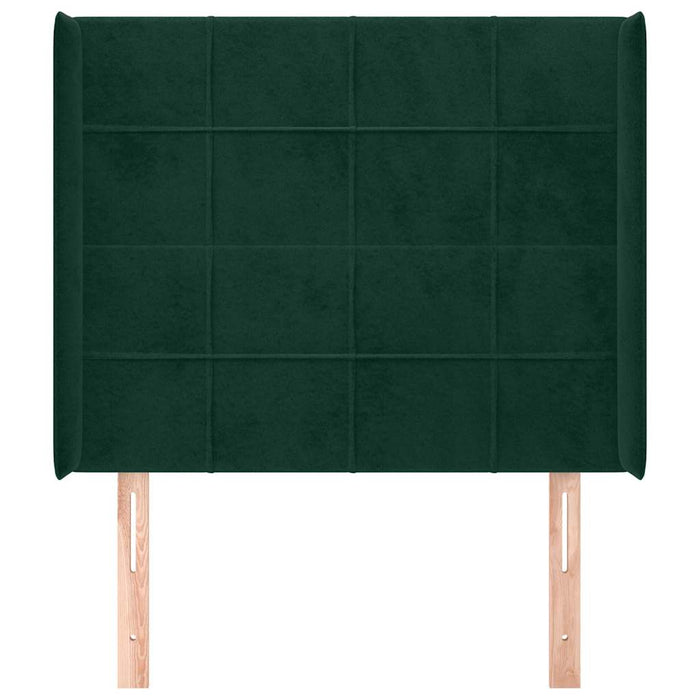 Tăblie pat cu aripioare verde închis 103x16x118/128 cm catifea - WALTI WALTI