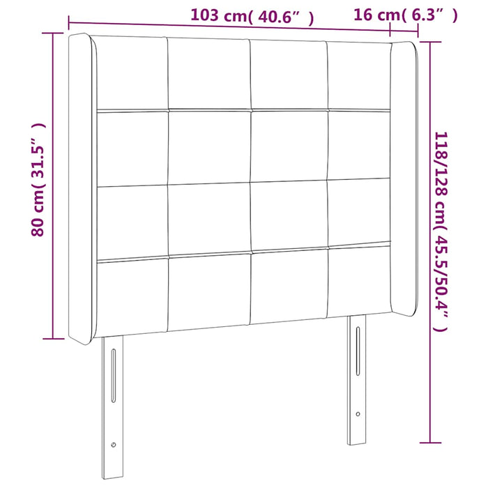 Tăblie pat cu aripioare verde închis 103x16x118/128 cm catifea - WALTI WALTI