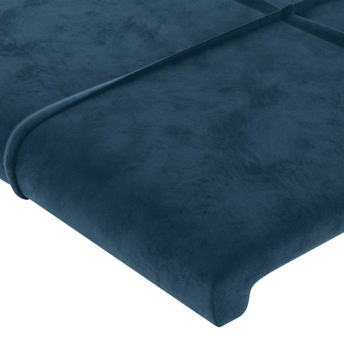 Tăblie pat cu urechi albastru închis 103x16x118/128 cm catifea - WALTI WALTI