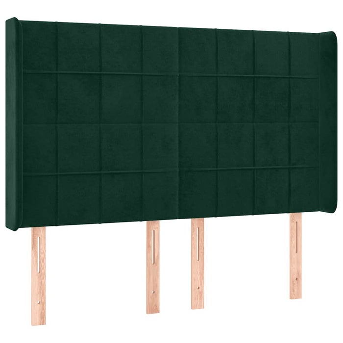 Tăblie pat cu aripioare verde închis 147x16x118/128 cm catifea - WALTI WALTI