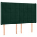 Tăblie pat cu aripioare verde închis 147x16x118/128 cm catifea - WALTI WALTI