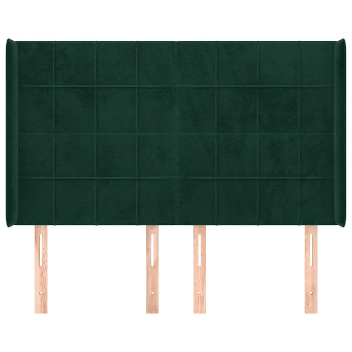 Tăblie pat cu aripioare verde închis 147x16x118/128 cm catifea - WALTI WALTI