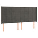 Tăblie de pat cu aripioare gri închis 163x16x118/128 cm catifea - WALTI WALTI