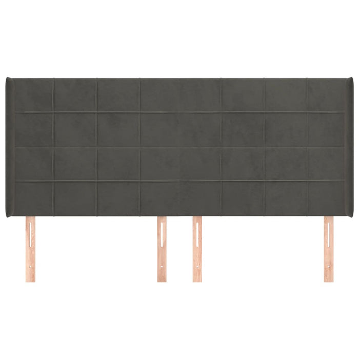 Tăblie de pat cu aripioare gri închis 163x16x118/128 cm catifea - WALTI WALTI
