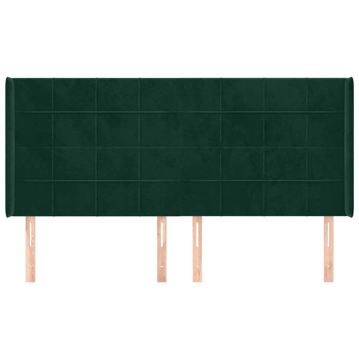 Tăblie pat cu aripioare verde închis 163x16x118/128 cm catifea - WALTI WALTI