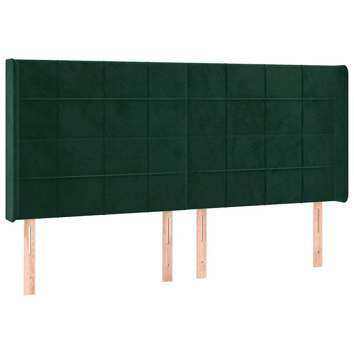 Tăblie pat cu aripioare verde închis 183x16x118/128 cm catifea - WALTI WALTI