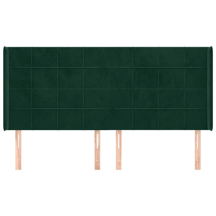 Tăblie pat cu aripioare verde închis 183x16x118/128 cm catifea - WALTI WALTI