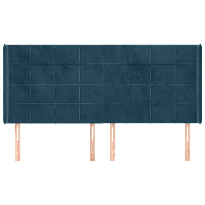Tăblie pat cu urechi albastru închis 183x16x118/128 cm catifea - WALTI WALTI