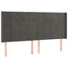 Tăblie de pat cu aripioare gri închis 203x16x118/128 cm catifea - WALTI WALTI