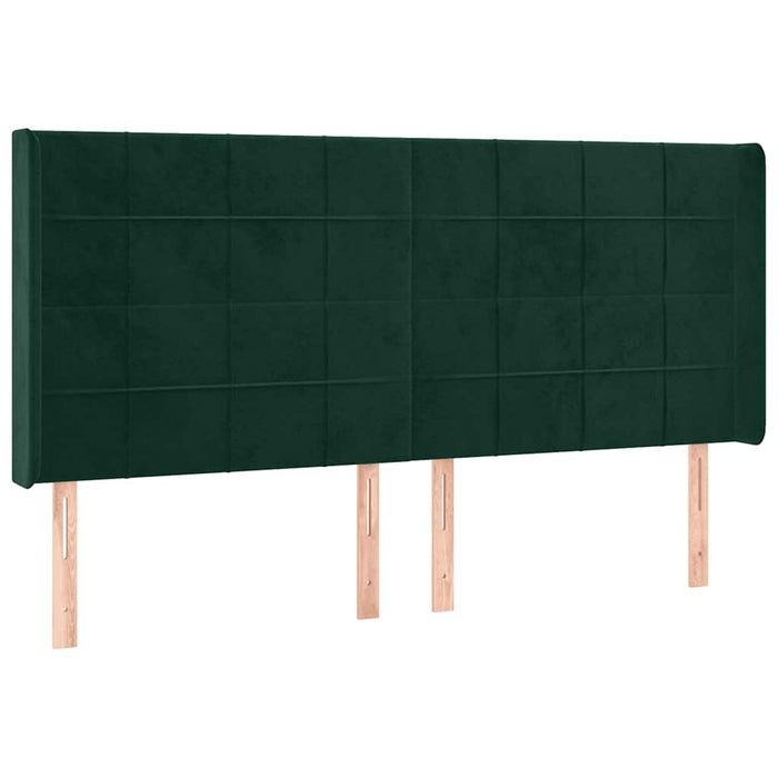 Tăblie pat cu aripioare verde închis 203x16x118/128 cm catifea - WALTI WALTI