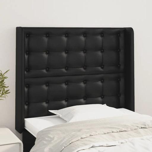 Tăblie de pat cu aripioare, negru, 83x16x118/128 cm, piele eco - WALTI WALTI