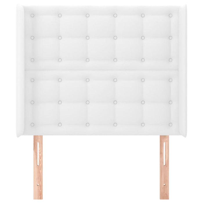 Tăblie de pat cu aripioare, alb, 83x16x118/128 cm, piele eco - WALTI WALTI