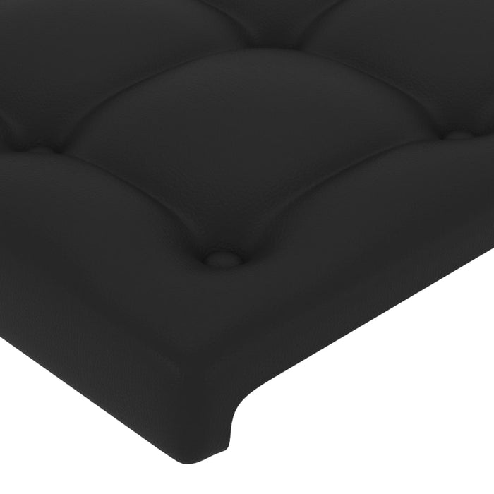 Tăblie de pat cu aripioare, negru, 103x16x118/128 cm, piele eco - WALTI WALTI