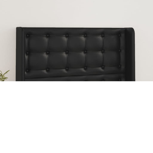 Tăblie de pat cu aripioare, negru, 103x16x118/128 cm, piele eco - WALTI WALTI