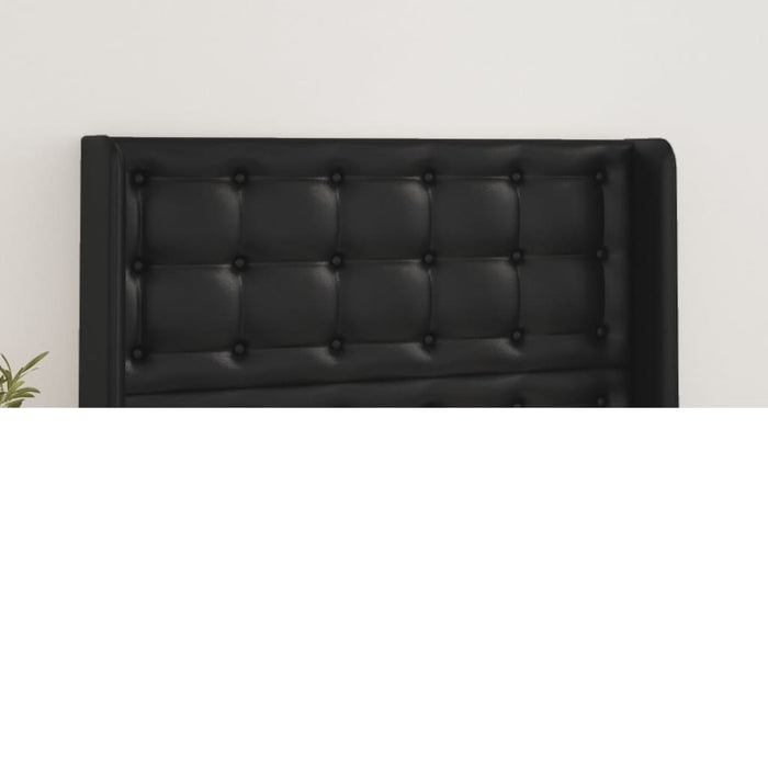 Tăblie de pat cu aripioare, negru, 103x16x118/128 cm, piele eco - WALTI WALTI