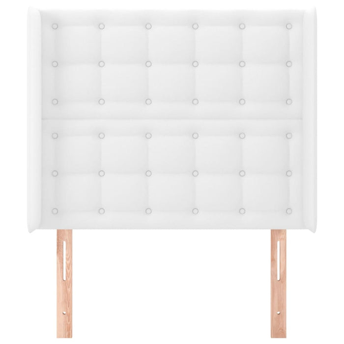 Tăblie de pat cu aripioare, alb, 103x16x118/128 cm, piele eco - WALTI WALTI