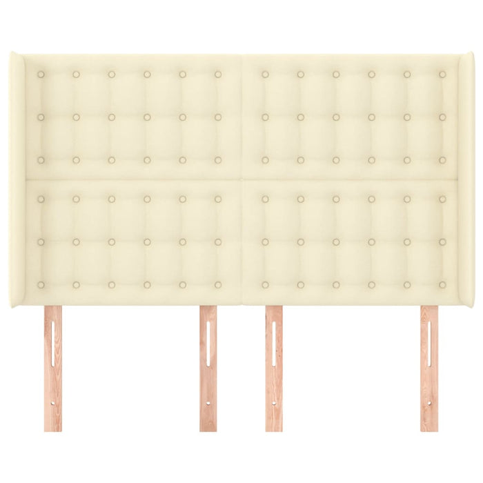 Tăblie de pat cu aripioare, crem, 147x16x118/128 cm, piele eco - WALTI WALTI