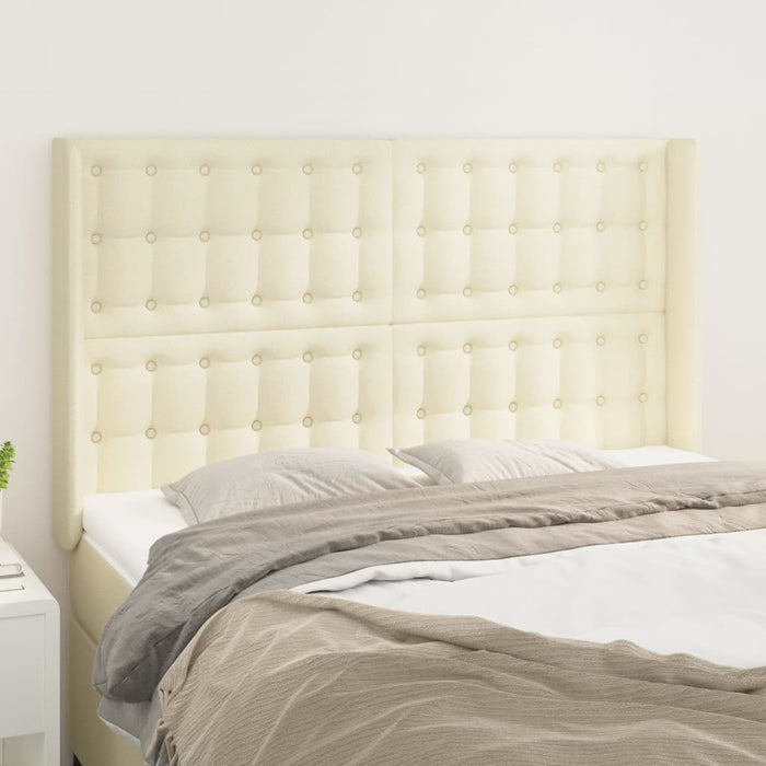 Tăblie de pat cu aripioare, crem, 147x16x118/128 cm, piele eco - WALTI WALTI