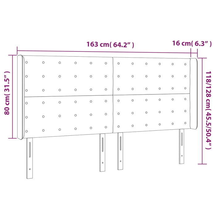 Tăblie de pat cu aripioare, negru, 163x16x118/128 cm, piele eco - WALTI WALTI