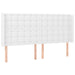 Tăblie de pat cu aripioare, alb, 163x16x118/128 cm, piele eco - WALTI WALTI