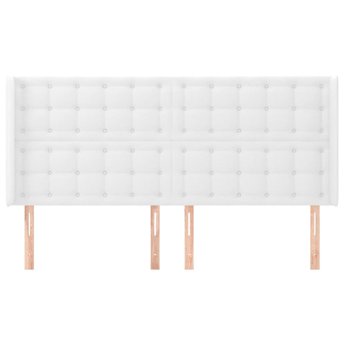 Tăblie de pat cu aripioare, alb, 163x16x118/128 cm, piele eco - WALTI WALTI