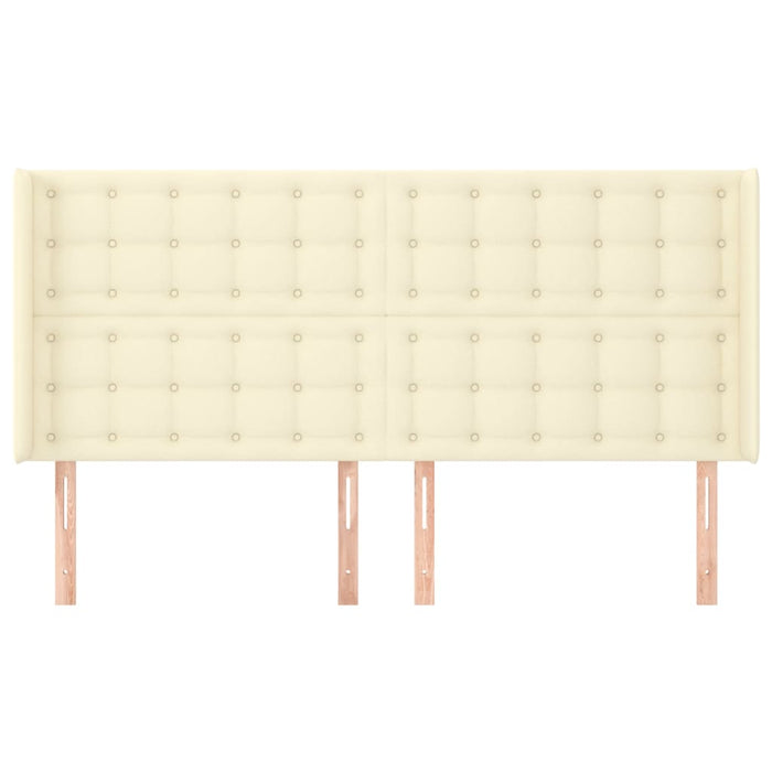 Tăblie de pat cu aripioare, crem, 163x16x118/128 cm, piele eco - WALTI WALTI