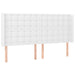 Tăblie de pat cu aripioare, alb, 183x16x118/128 cm, piele eco - WALTI WALTI