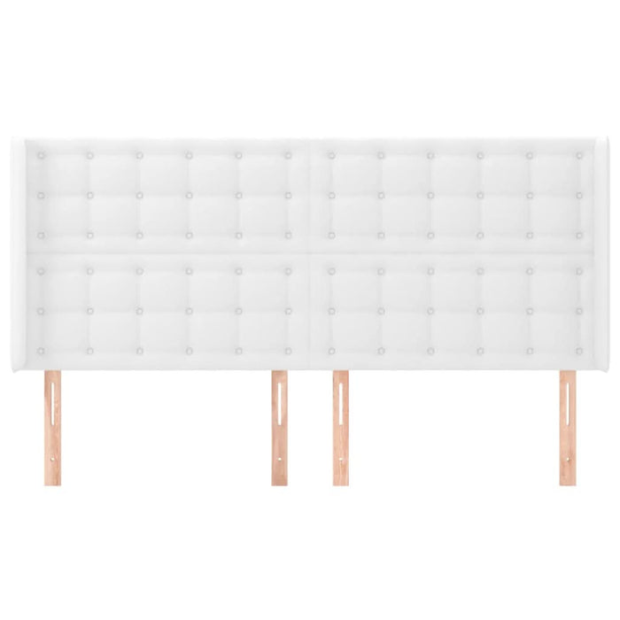 Tăblie de pat cu aripioare, alb, 183x16x118/128 cm, piele eco - WALTI WALTI
