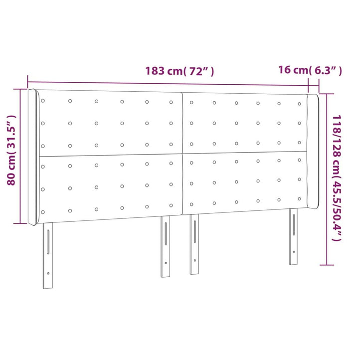 Tăblie de pat cu aripioare, alb, 183x16x118/128 cm, piele eco - WALTI WALTI