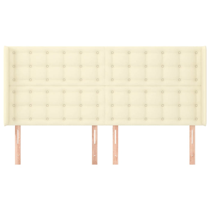 Tăblie de pat cu aripioare, crem, 183x16x118/128 cm, piele eco - WALTI WALTI