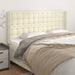 Tăblie de pat cu aripioare, crem, 203x16x118/128 cm, piele eco - WALTI WALTI