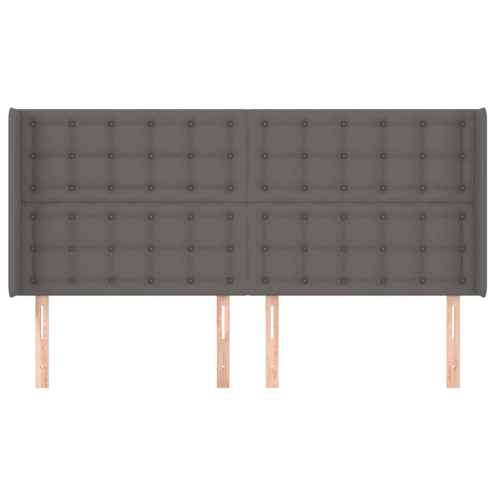 Tăblie de pat cu aripioare gri 203x16x118/128 cm piele eco - WALTI WALTI