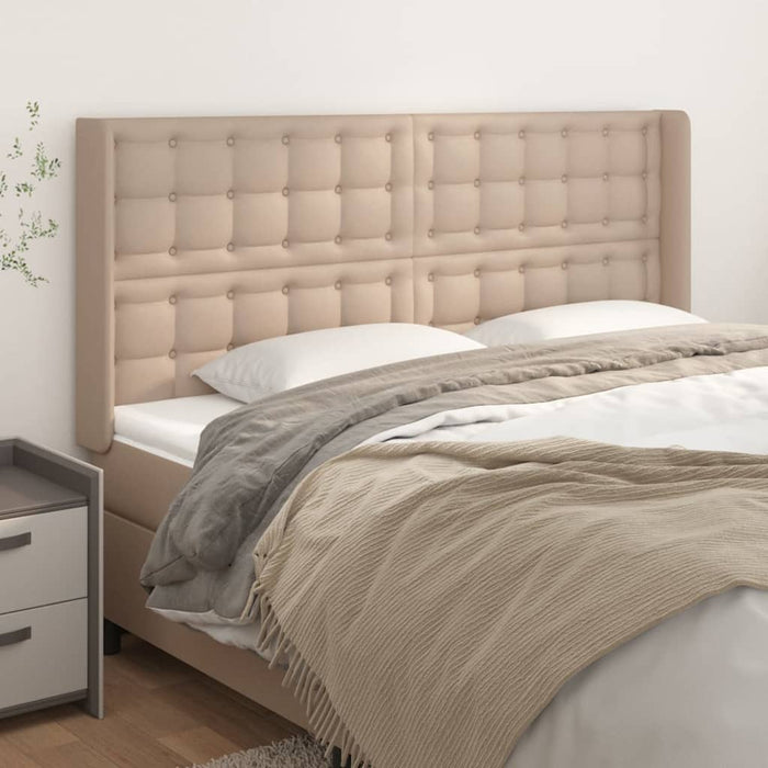 Tăblie pat cu aripioare cappuccino 203x16x118/128 cm piele eco - WALTI WALTI