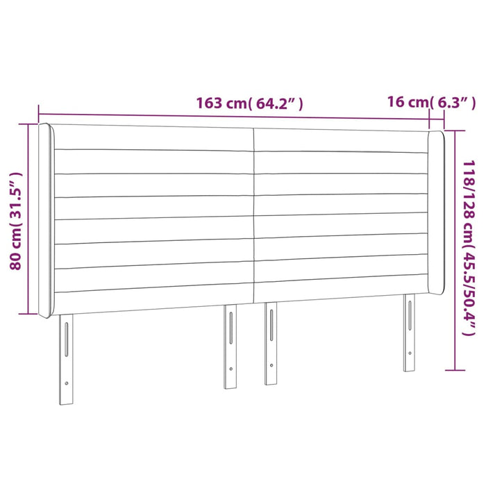 Tăblie de pat cu aripioare maro închis 163x16x118/128 cm textil - WALTI WALTI