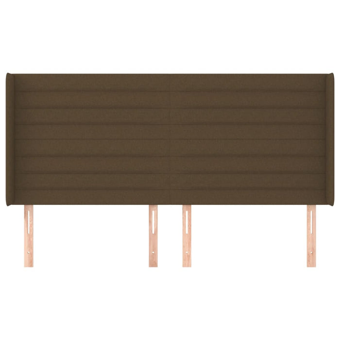 Tăblie de pat cu aripioare maro închis 183x16x118/128 cm textil WALTI