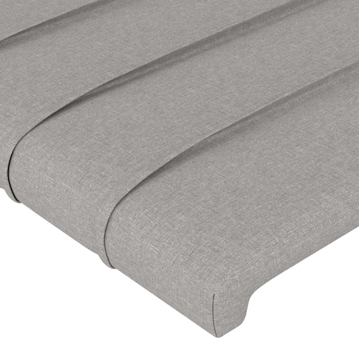 Tăblie de pat cu aripioare gri deschis 203x16x118/128 cm textil - WALTI WALTI