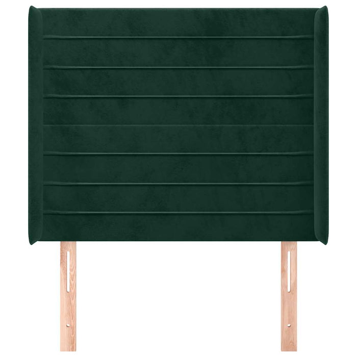 Tăblie pat cu aripioare verde închis 83x16x118/128 cm catifea - WALTI WALTI