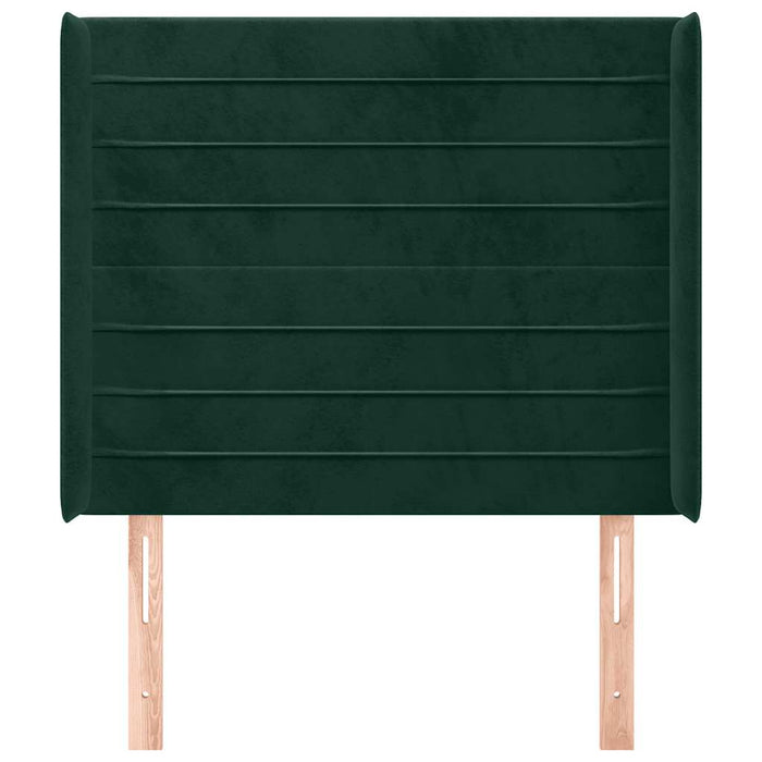 Tăblie pat cu aripioare verde închis 93x16x118/128 cm catifea - WALTI WALTI