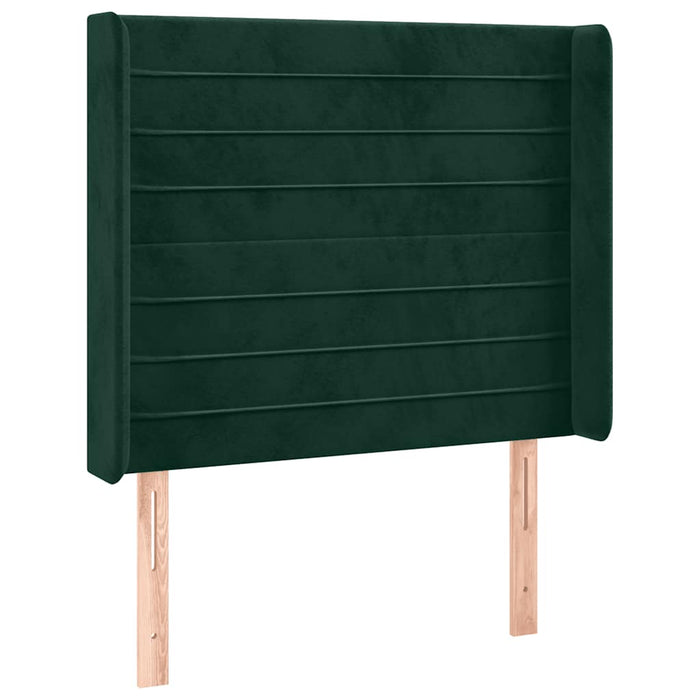 Tăblie pat cu aripioare verde închis 103x16x118/128 cm catifea - WALTI WALTI