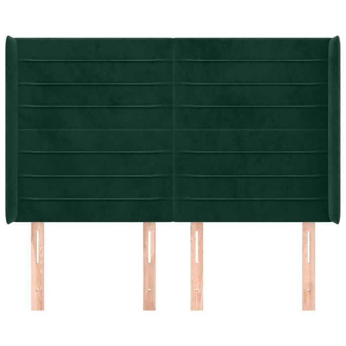 Tăblie pat cu aripioare verde închis 147x16x118/128 cm catifea - WALTI WALTI