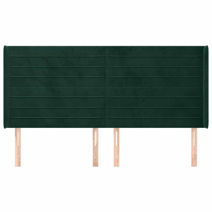 Tăblie pat cu aripioare verde închis 163x16x118/128 cm catifea - WALTI WALTI