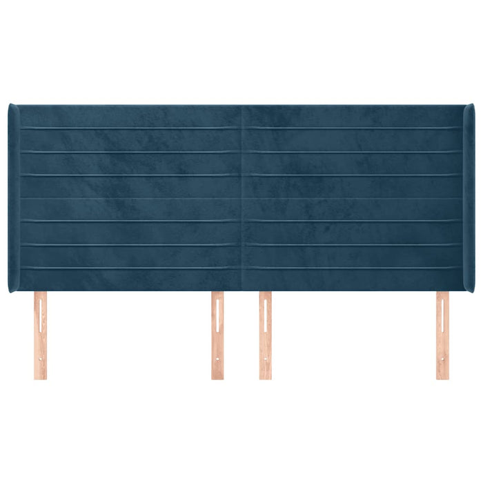 Tăblie pat cu urechi albastru închis 163x16x118/128 cm catifea - WALTI WALTI
