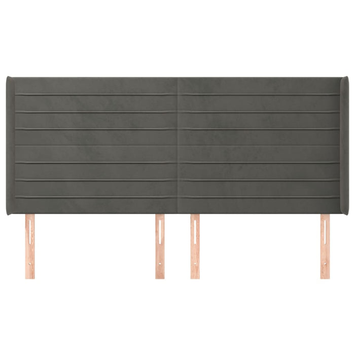 Tăblie de pat cu aripioare gri închis 183x16x118/128 cm catifea - WALTI WALTI