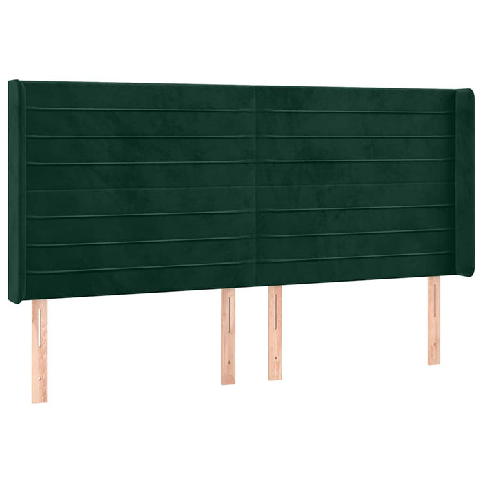 Tăblie pat cu aripioare verde închis 183x16x118/128 cm catifea - WALTI WALTI